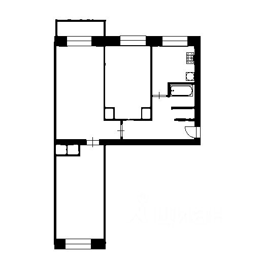 Планировка этой квартиры по данным Циан