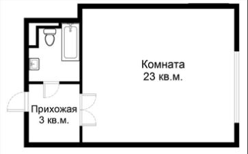 1-комн.апарт., 30 м², этаж 18 1-комн.апарт., 30 м², этаж 18
