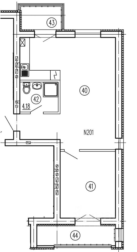 2-комн. апарт., 60,2 м², 4/4 этаж