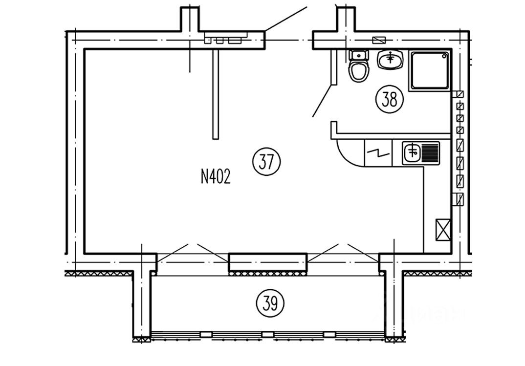 1-комн. апарт., 39,7 м², 4/4 этаж