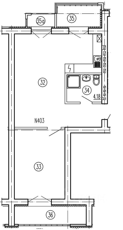 2-комн. апарт., 62,3 м², 4/4 этаж