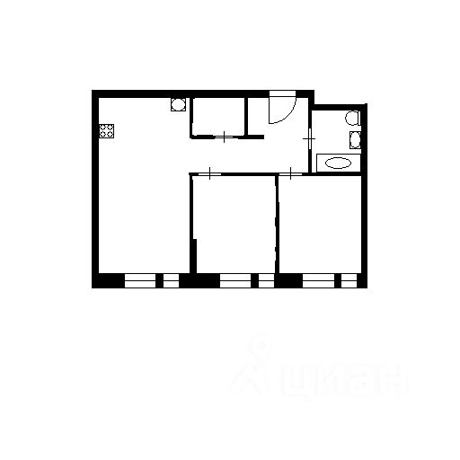 Планировка этой квартиры по данным Циан