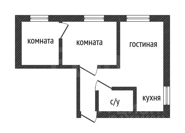 Планировка этой квартиры по данным Циан