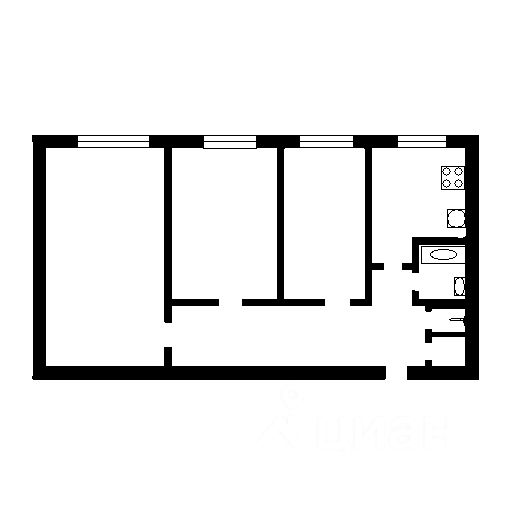 Планировка этой квартиры по данным Циан