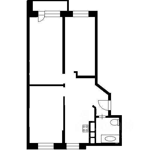 Планировка этой квартиры по данным Циан