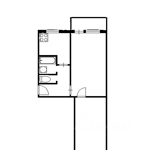 Планировка этой квартиры по данным Циан