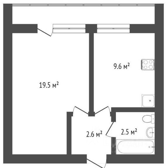 Планировка этой квартиры по данным Циан