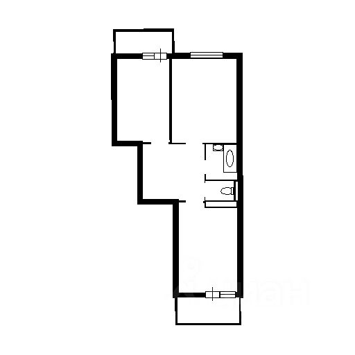 Планировка этой квартиры по данным Циан