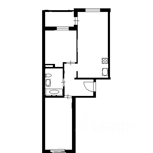 Планировка этой квартиры по данным Циан