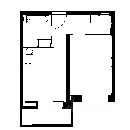 Планировка этой квартиры по данным Циан