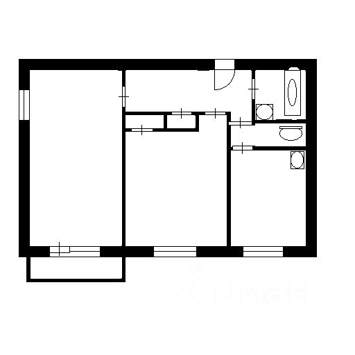 Планировка этой квартиры по данным Циан