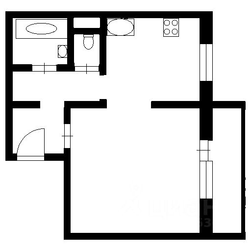 Планировка этой квартиры по данным Циан