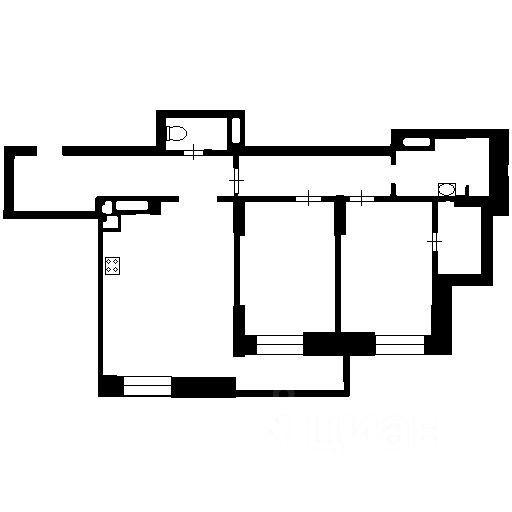 Планировка этой квартиры по данным Циан