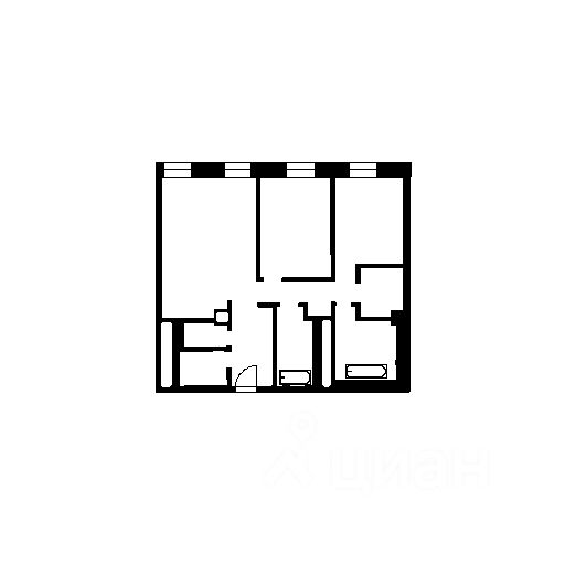 Планировка этой квартиры по данным Циан