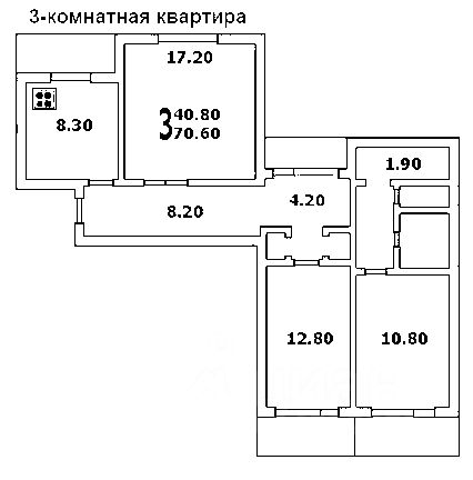 Планировка этой квартиры по данным Циан