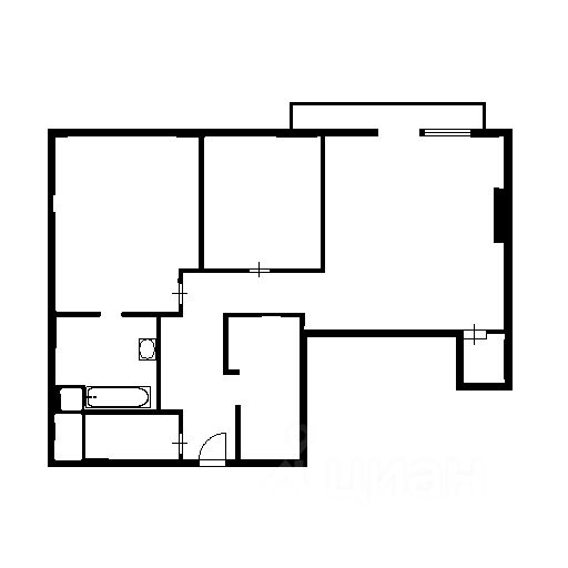Планировка этой квартиры по данным Циан