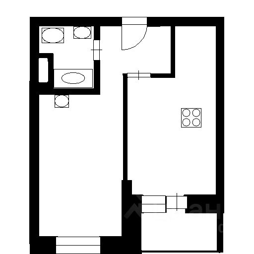 Планировка этой квартиры по данным Циан