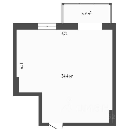 Планировка этой квартиры по данным Циан