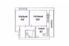 2-комн.кв., 39 м², этаж 10