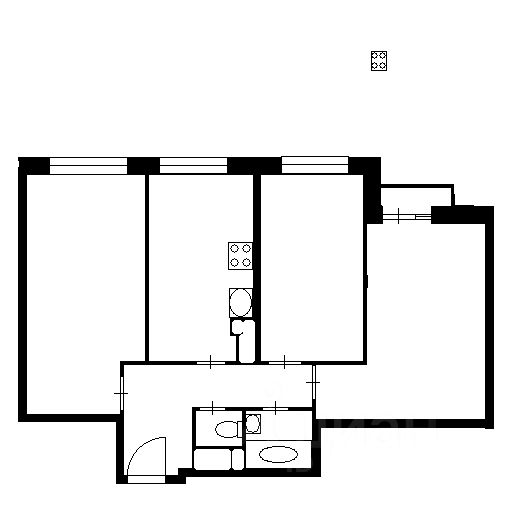 Планировка этой квартиры по данным Циан