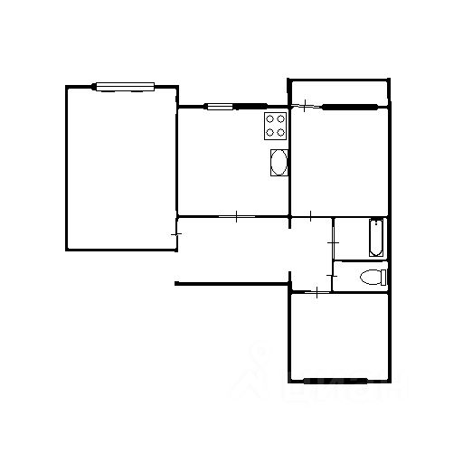 Планировка этой квартиры по данным Циан