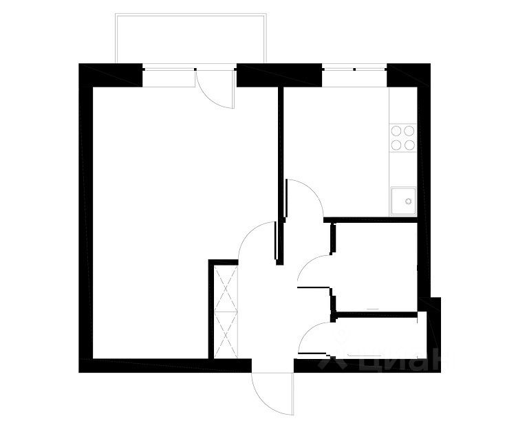 Планировка этой квартиры по данным Циан