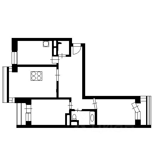 Планировка этой квартиры по данным Циан