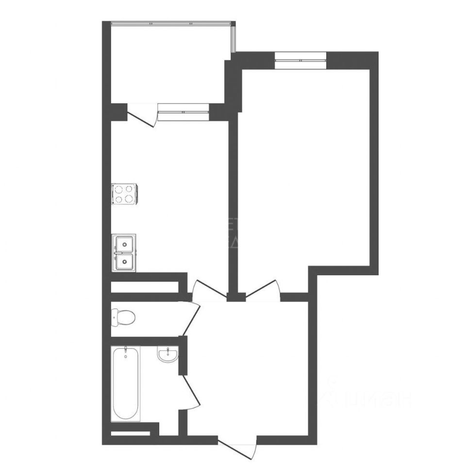 Планировка этой квартиры по данным Циан