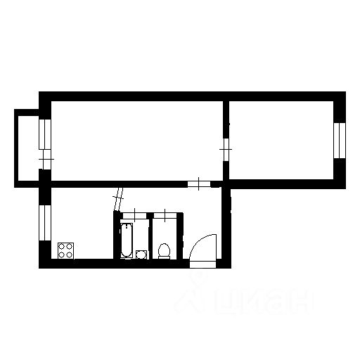 Планировка этой квартиры по данным Циан