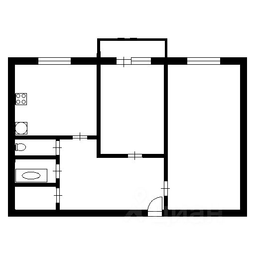 Планировка этой квартиры по данным Циан