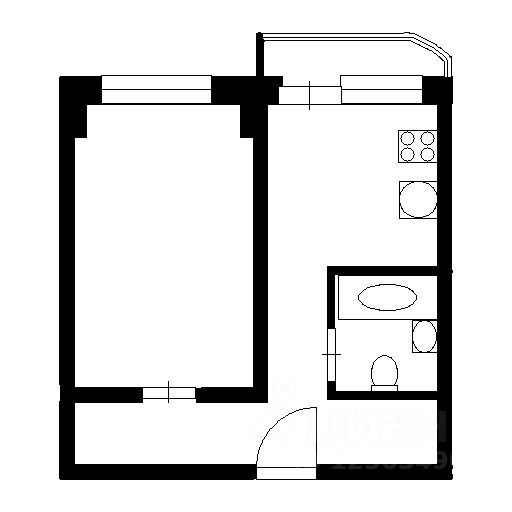 Планировка этой квартиры по данным Циан
