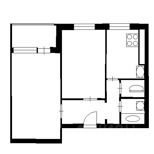 Планировка этой квартиры по данным Циан