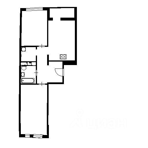 Планировка этой квартиры по данным Циан