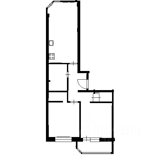 Планировка этой квартиры по данным Циан