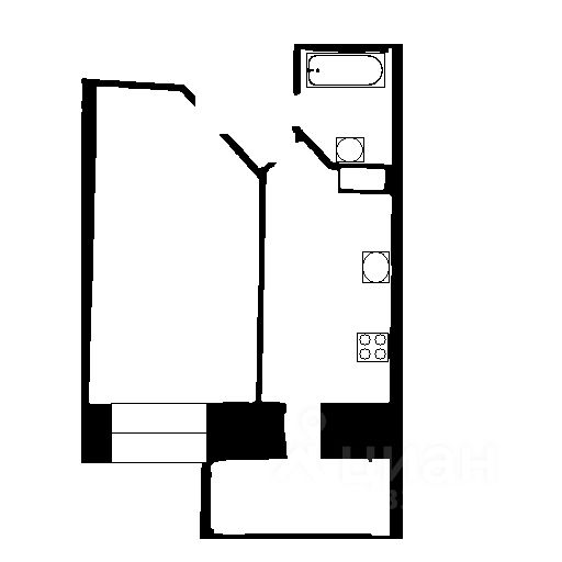 Планировка этой квартиры по данным Циан
