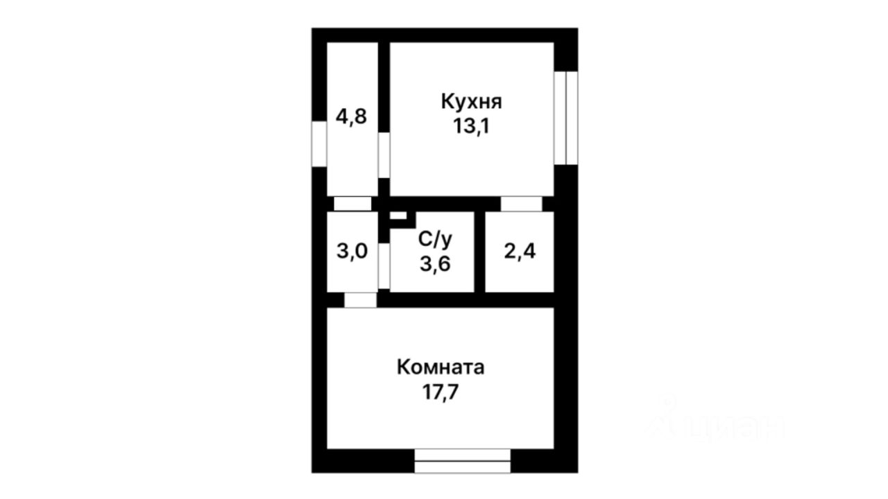 Планировка этой квартиры по данным Циан