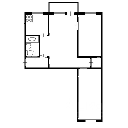 Планировка этой квартиры по данным Циан
