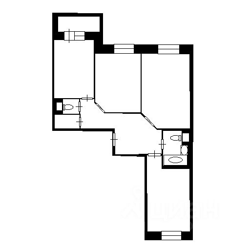 Планировка этой квартиры по данным Циан