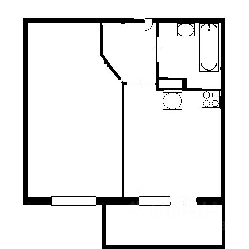 Планировка этой квартиры по данным Циан
