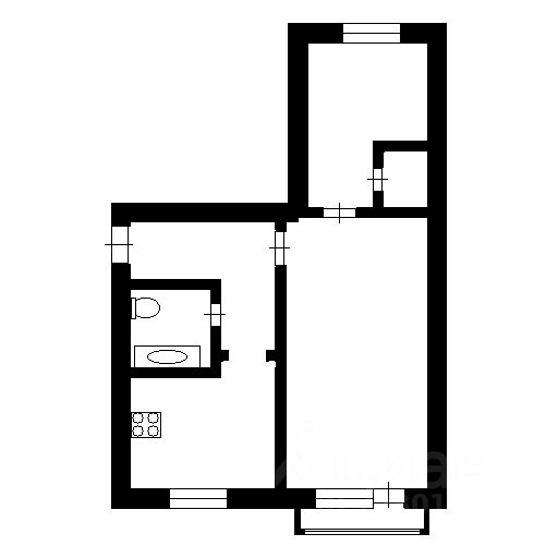 Планировка этой квартиры по данным Циан