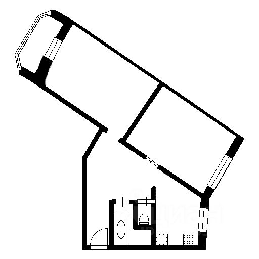 Планировка этой квартиры по данным Циан