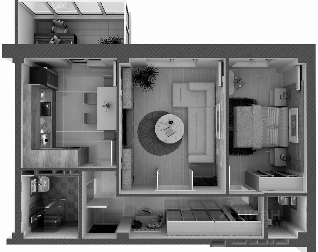 Планировка этой квартиры по данным Циан