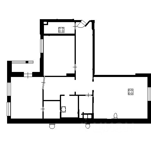 Планировка этой квартиры по данным Циан