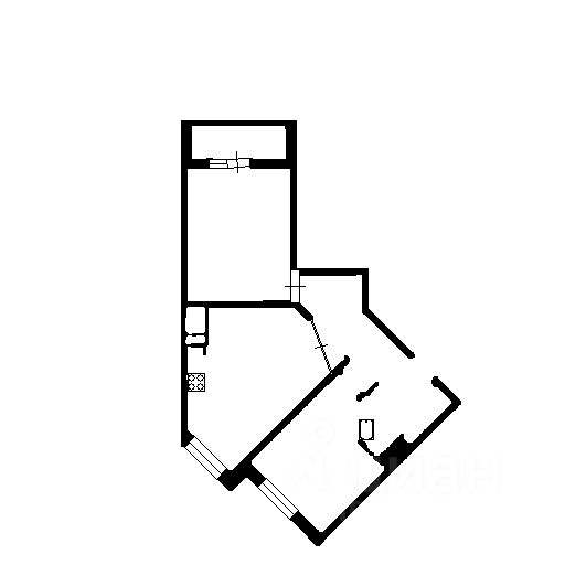Планировка этой квартиры по данным Циан