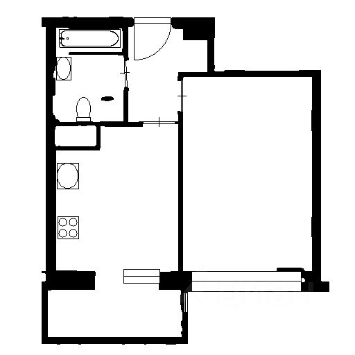 Планировка этой квартиры по данным Циан