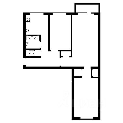 Планировка этой квартиры по данным Циан