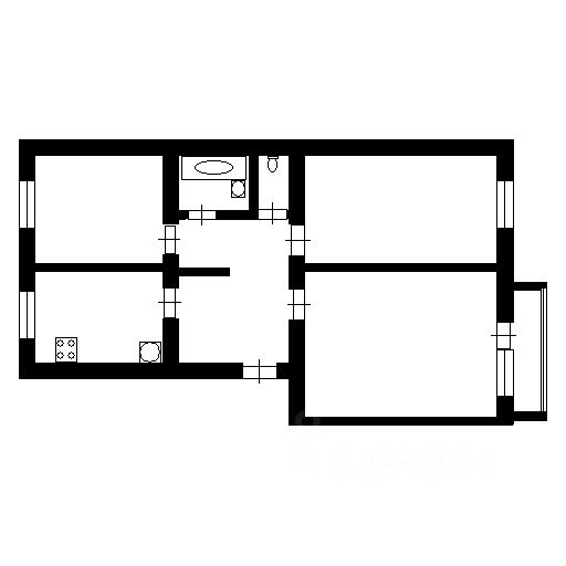 Планировка этой квартиры по данным Циан
