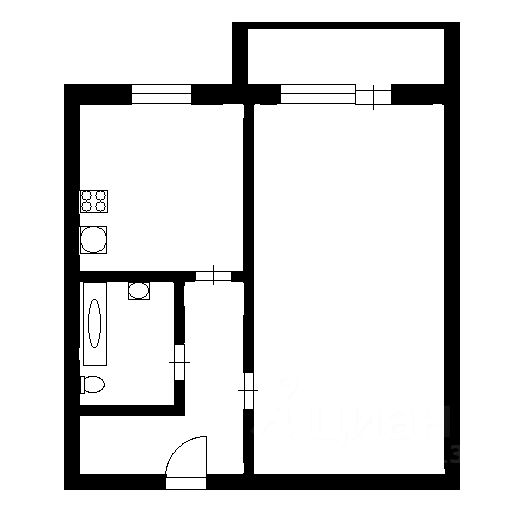Планировка этой квартиры по данным Циан