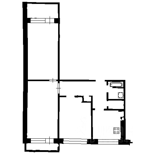 Планировка этой квартиры по данным Циан