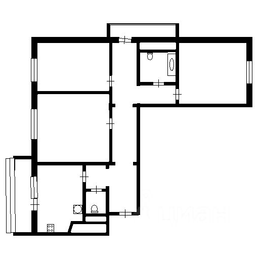 Планировка этой квартиры по данным Циан